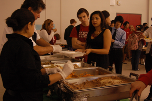 Students and teachers line up to receive their combination of Pico’s catered Mexican dishes.
Courtesy of Anna Ngo
