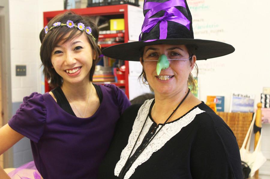 Senior Hannah Henry is a fairy and AP Italian teacher Maria Borsa is the Wicked Witch of the West.