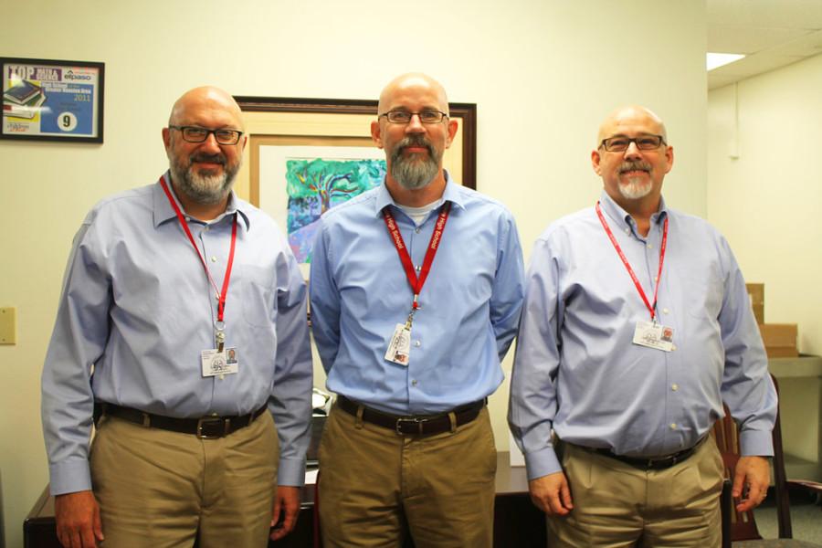 (From left to right) Assistant Principal Gary Tunstall, Principal Michael McDonough and  Lead Counselor Charles Lawler