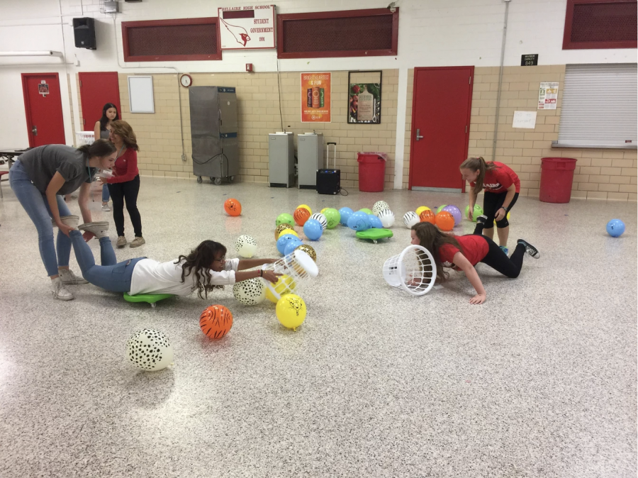 Choir members play games at last years choir kickoff.