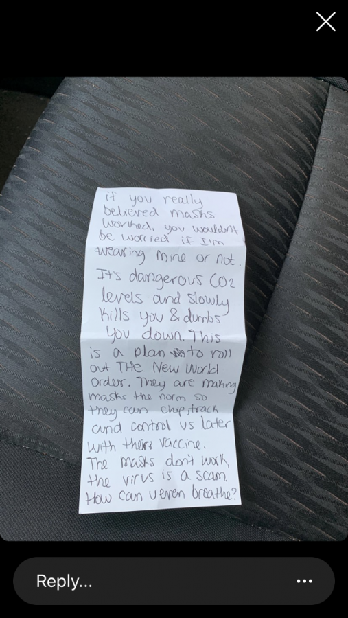 Note waitress gave to customer. 