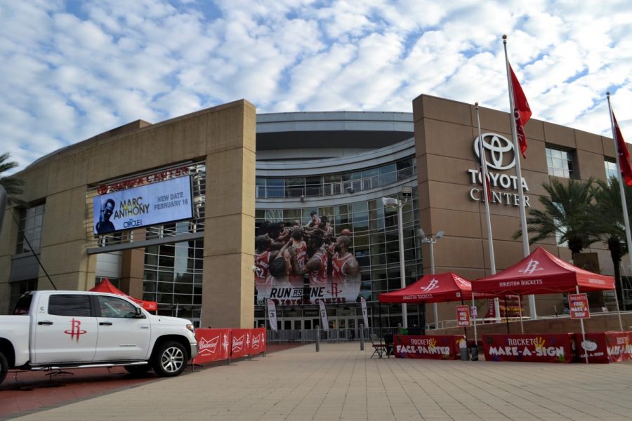 The Houston Rockets play at Toyota Center, located in Downtown Houston.