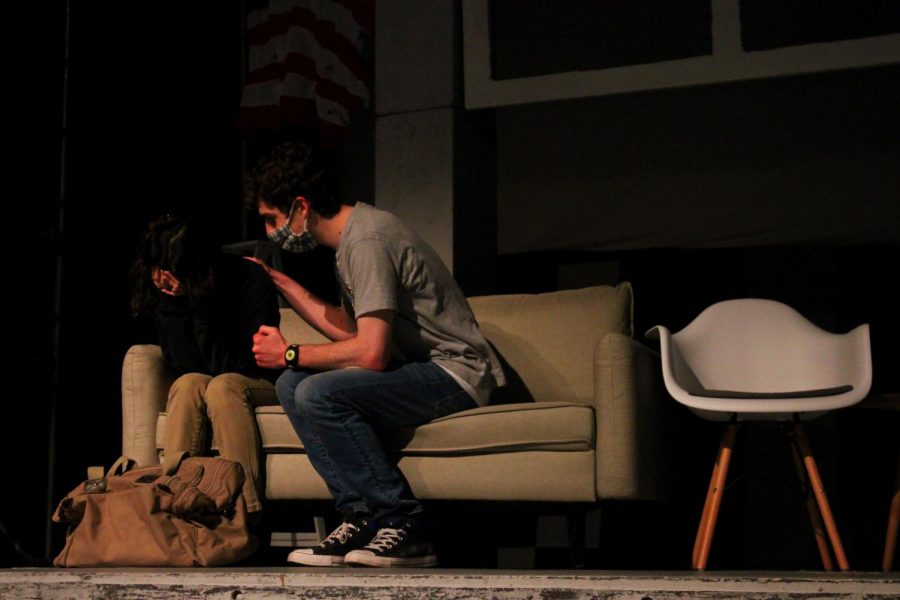 Leah Harvell and Jonah Dove act out a scene in the UIL one act play. The cast’s first competition is on March 6th. 