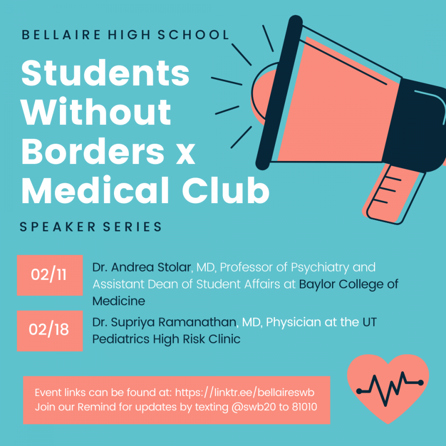 Members of Students Without Borders and the Medical Club hosted a second virtual event on Feb. 18, which featured Dr. Supriya Ramanathan, MD and physician at the UT Pediatrics High Risk Clinic. 
