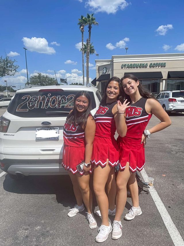 From left, Hannah Lai, Becca Beinart and Blair Dickinson make a quick trip to Starbucks during lunch. They have a Home Lunch Permit and use it often.