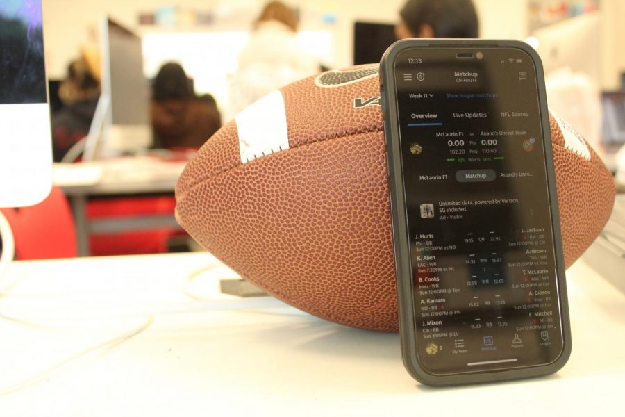 Fantasy football involves thinking and strategizing rather than throwing and catching. Several students use Yahoo Fantasy Football to manage their teams and players.