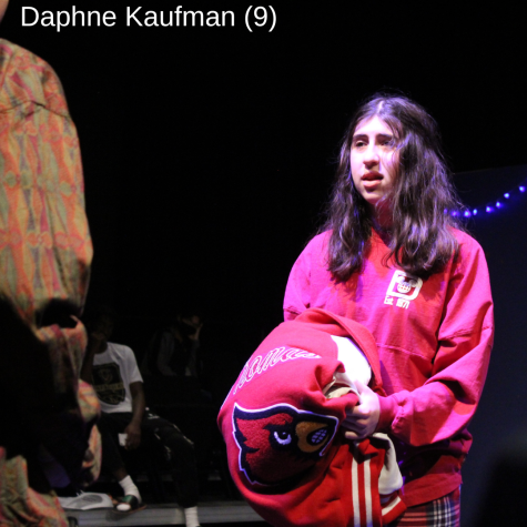 Freshman Daphne Kaufman played Corey, a character getting broken up with. Junior Cali Thomas played Andy, the heartbreaker of the scene and she used her leatherman jacket as the prop.