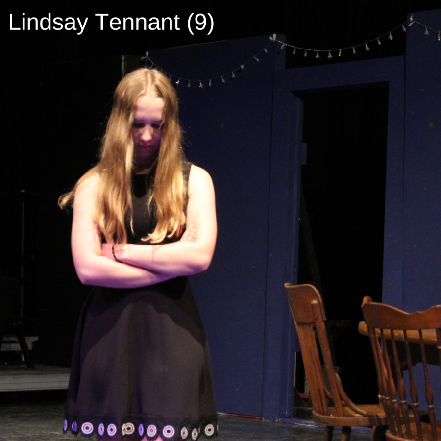 Freshman Lindsay Tennant played Jules, a character who is mourning her father’s death. She acts out the different stages of grief with three other cast members who attended the funeral.