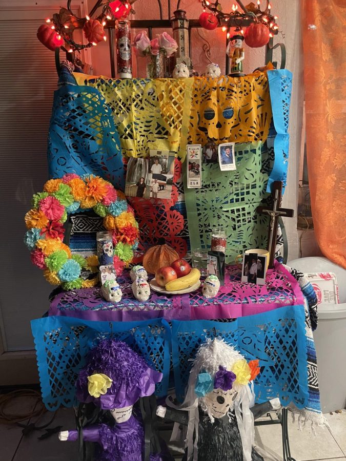 Junior Ella Castillo celebrates Dia de los Muertos yearly by making an ofrenda. Her ofrenda welcomes home the spirits of her lost loved ones.