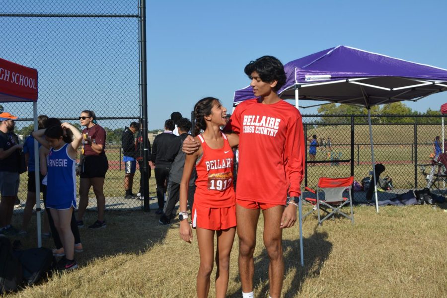 Siblings+senior+Zain+Hamdani+and+freshman+Sophia+Hamdani+both+place+first+in+their+respective+races+at+the+district+meet+on+Oct.+8.+There+is+a+shared+sense+of+pride+between+them.+Zain+in+particular+is+excited+to+see+what+Sophia+is+going+to+achieve+next+during+her+cross+country+career.+
