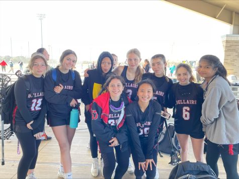 Part of the team poses together between matches in Aggieland 2022. The cold morning caused them to need to bundle up when not playing. (Photo provided by Alana Spencer)