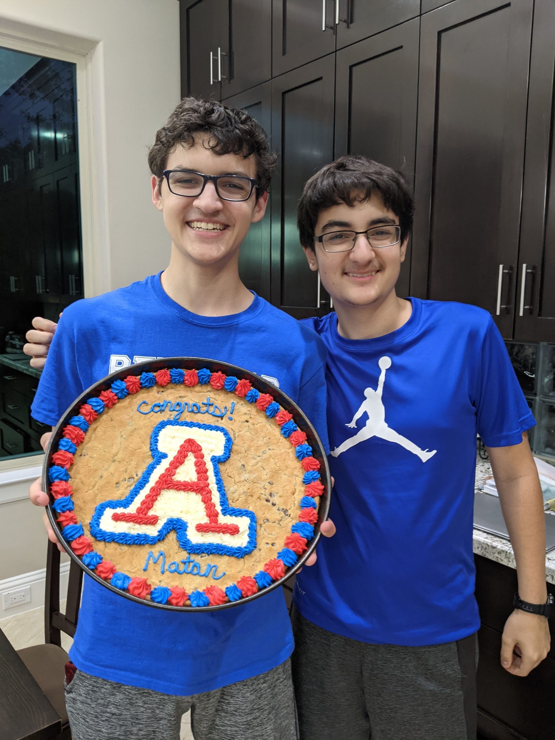 My brother and I celebrate after he committed to the University of Arizona in 2021.