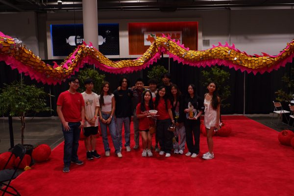 VSA members gather together in front of the traditional dragon from Tết dragon dances. The event lasted from 10 a.m. to 7 p.m. with cooking classes, performances and games throughout the day.