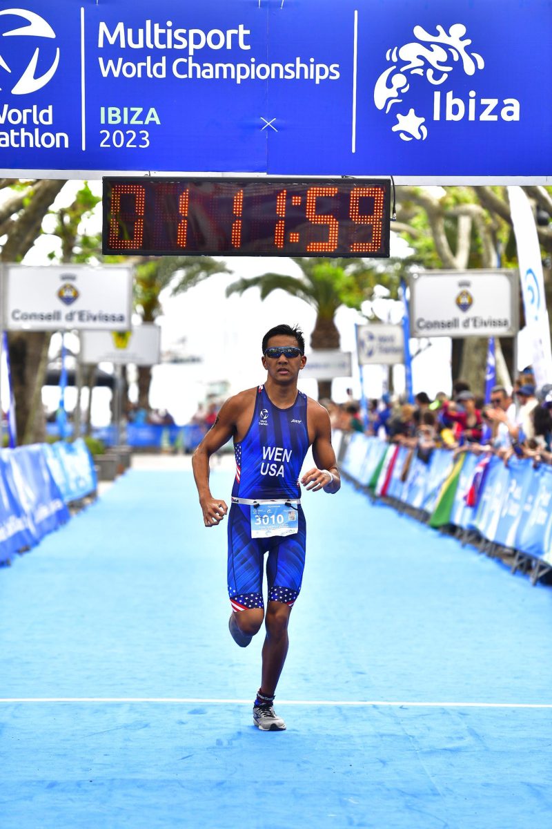 Finishing second not only in his age group 16-19 but also all age groups 40 and under, senior Samuel Wen found himself as the only American to be on the podium for the World Triathlon Multisport Championships in Ibiza, Spain. Wen finished the 1K swim in 14:02 and the 5K run in 18:32, ending with a time of 33:59.