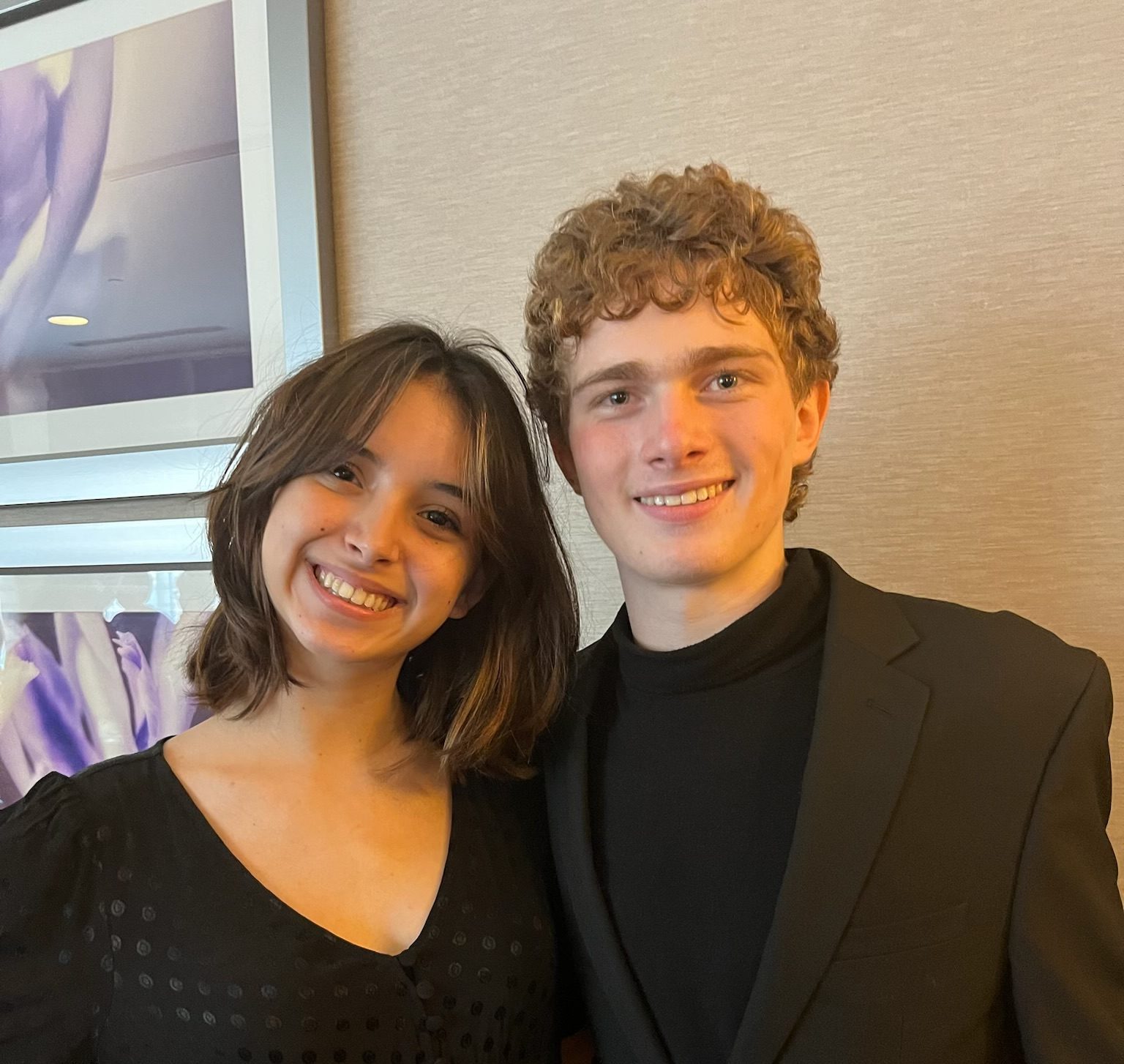 Camila Chandler and her partner Aiden Gross after their Independent Event duet scene. Although Chandler had to wear all black, she tried to resemble her character Jo as much as possible.