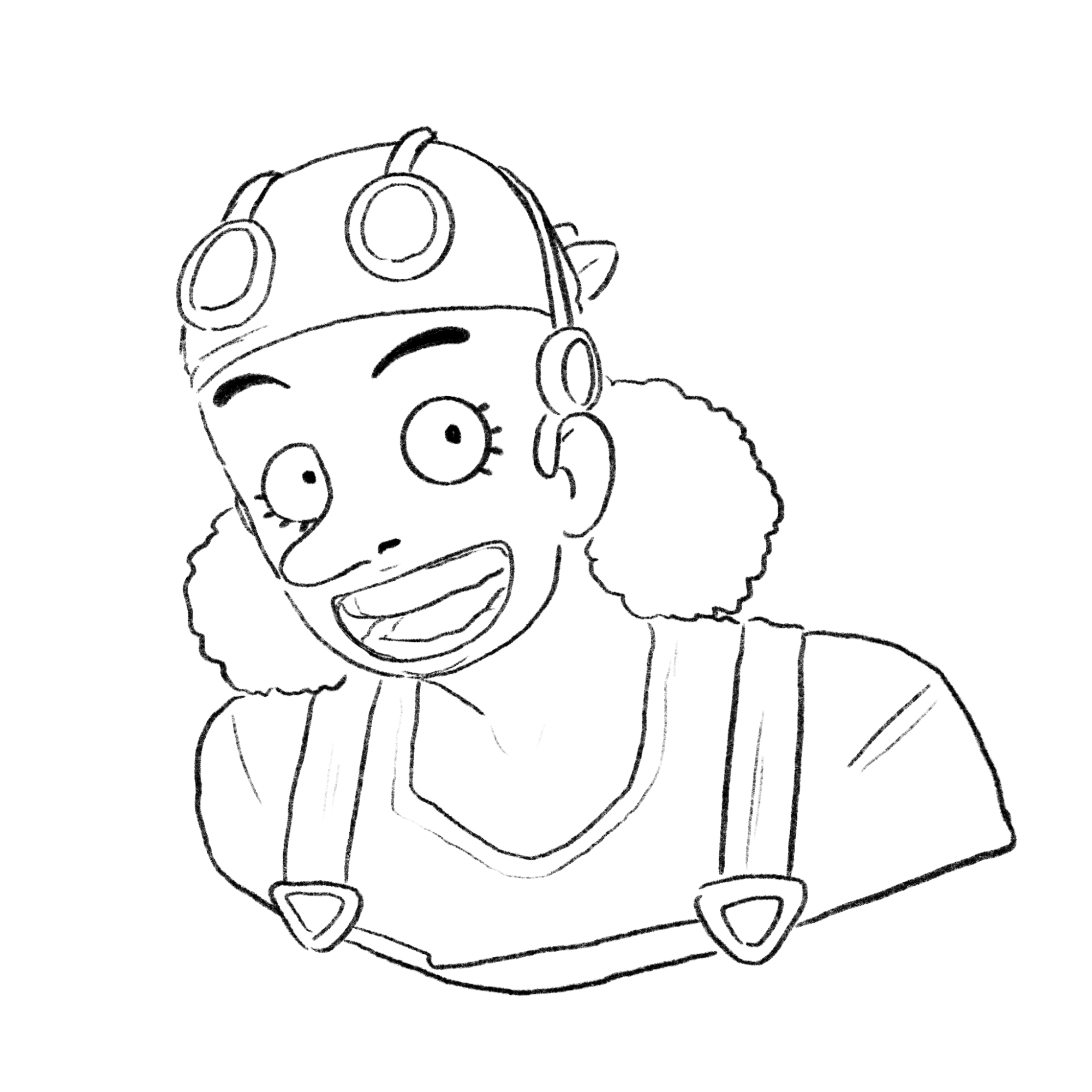 Usopp has curly black hair and a long nose. His long nose is an allusion to Pinocchio, who is also known for lying. 