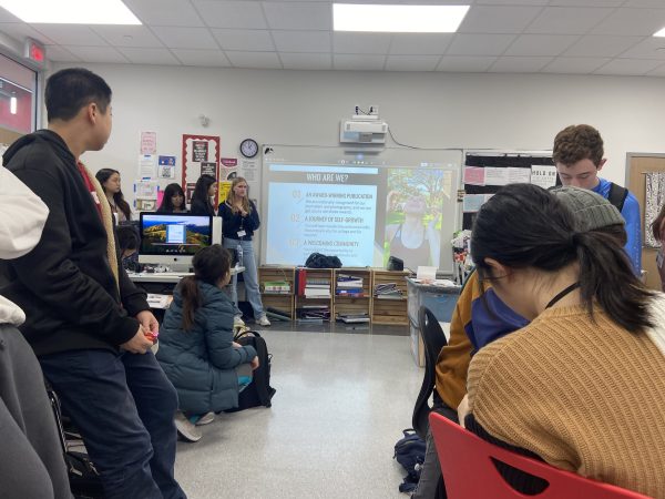 The yearbook editor-in-chiefs made a presentation at their interest meeting on Feb. 15. Senior and editor-in-chief Lucy Vestal talks about what yearbook staff does and how they serve their school.