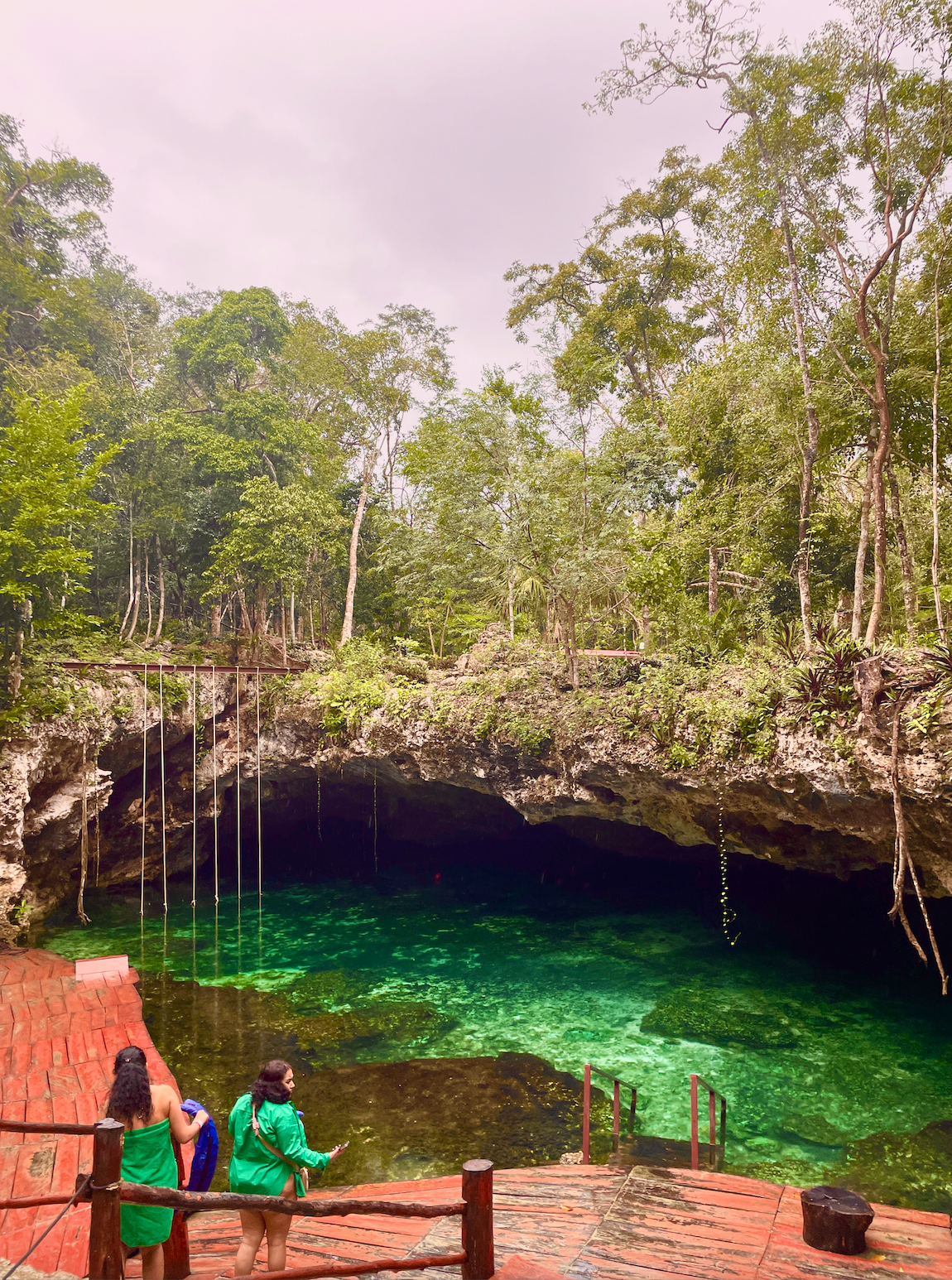 At the Cenote Mariposa in Tulum, you can take a tour guide to hike and swim. There are also spiritual activities afterward.