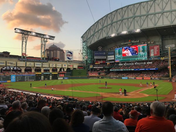 Fans cheer on the Astros in a regular season game in 2020. Dusty Baker has served as manager for the Astros from the beginning of the 2020 season to the end of the 2023 season.