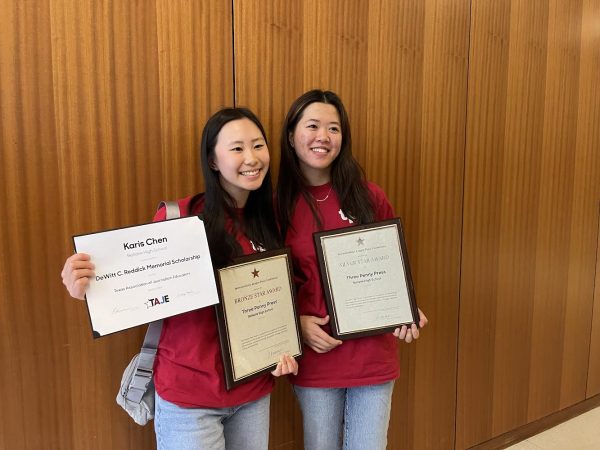 Karis and Lydia drove to UT Austin for the ILPC conference with fellow editors Ari Castañeda and Jason Deng on April 21. TPP won a Silver Star award for the online site and a Bronze Star for the print magazine.