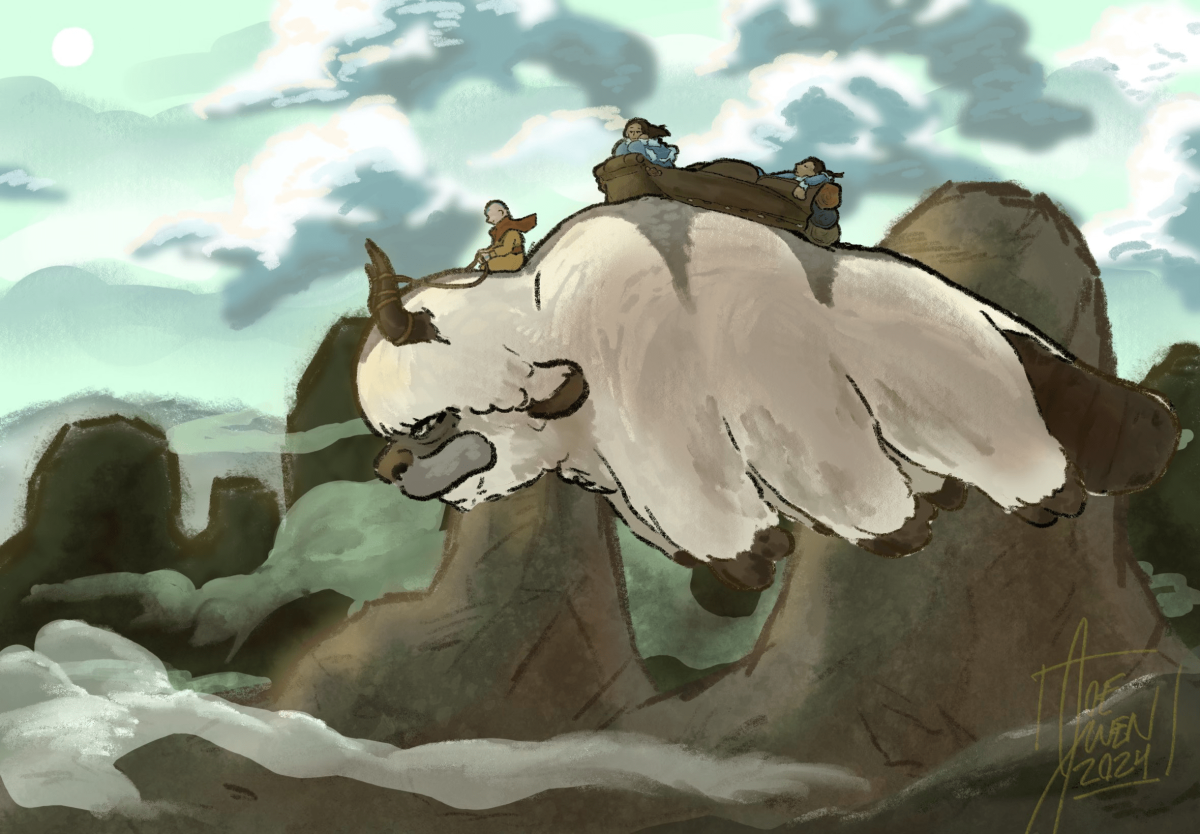 The Gaang rides on the flying bison Appa as they prepare for their next destination on their journey to defeat Fire Lord Ozai. Netflix released a live-action adaptation of the popular animated show Avatar: The Last Airbender on Feb. 22.