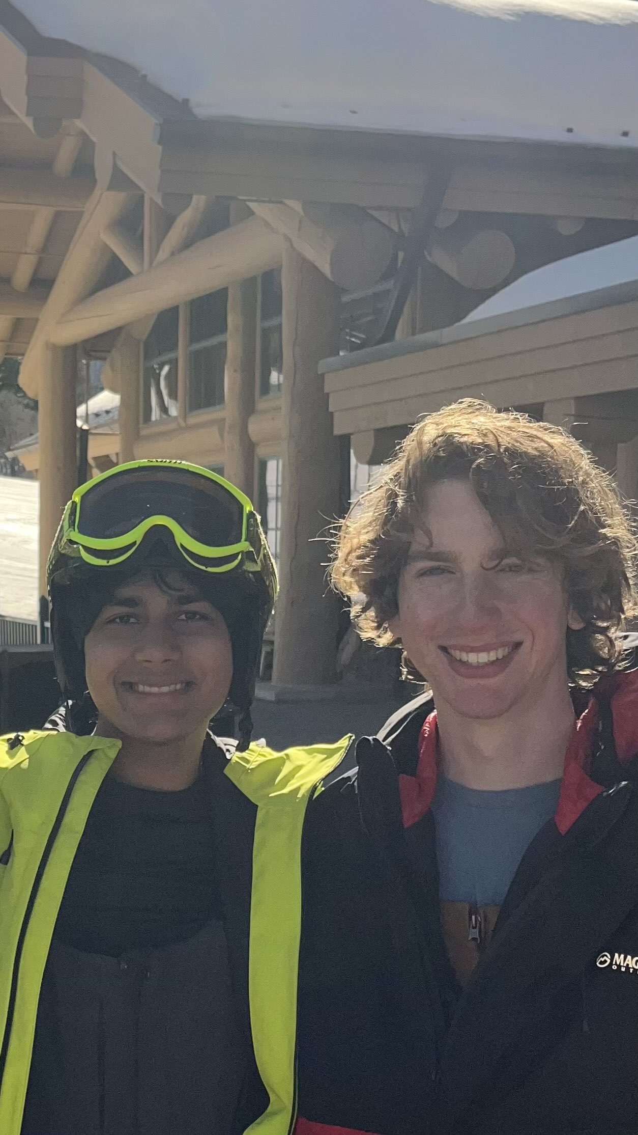 Seniors Sameer Selvakumar and Brody Droste enjoy a ski trip they took over spring break with their friends. Selvakumar taught Droste how to ski, and by the end of the trip Droste was skiing faster than Selvakumar.