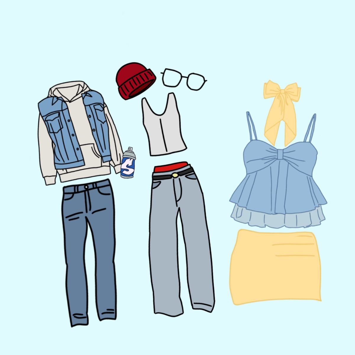 Simple pieces like jeans or a mini skirt can create fun costumes for Cinderella or Subway Surfers.