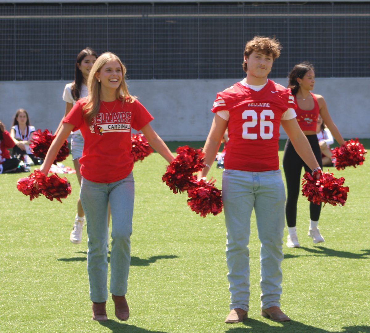 Lieutenant Colonel junior Devin Morris is accompanied by junior Marshall Smith to perform the Belles Partner Dance.