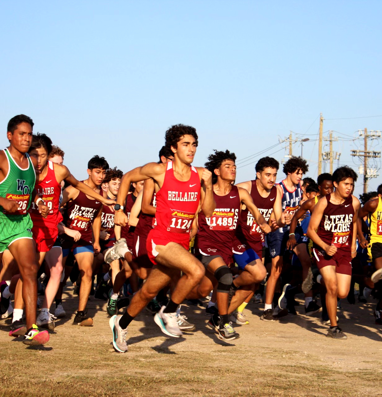 Jatin Presse leads the pack at Willow Waterwhole meet. He runs the 5,000 meter.