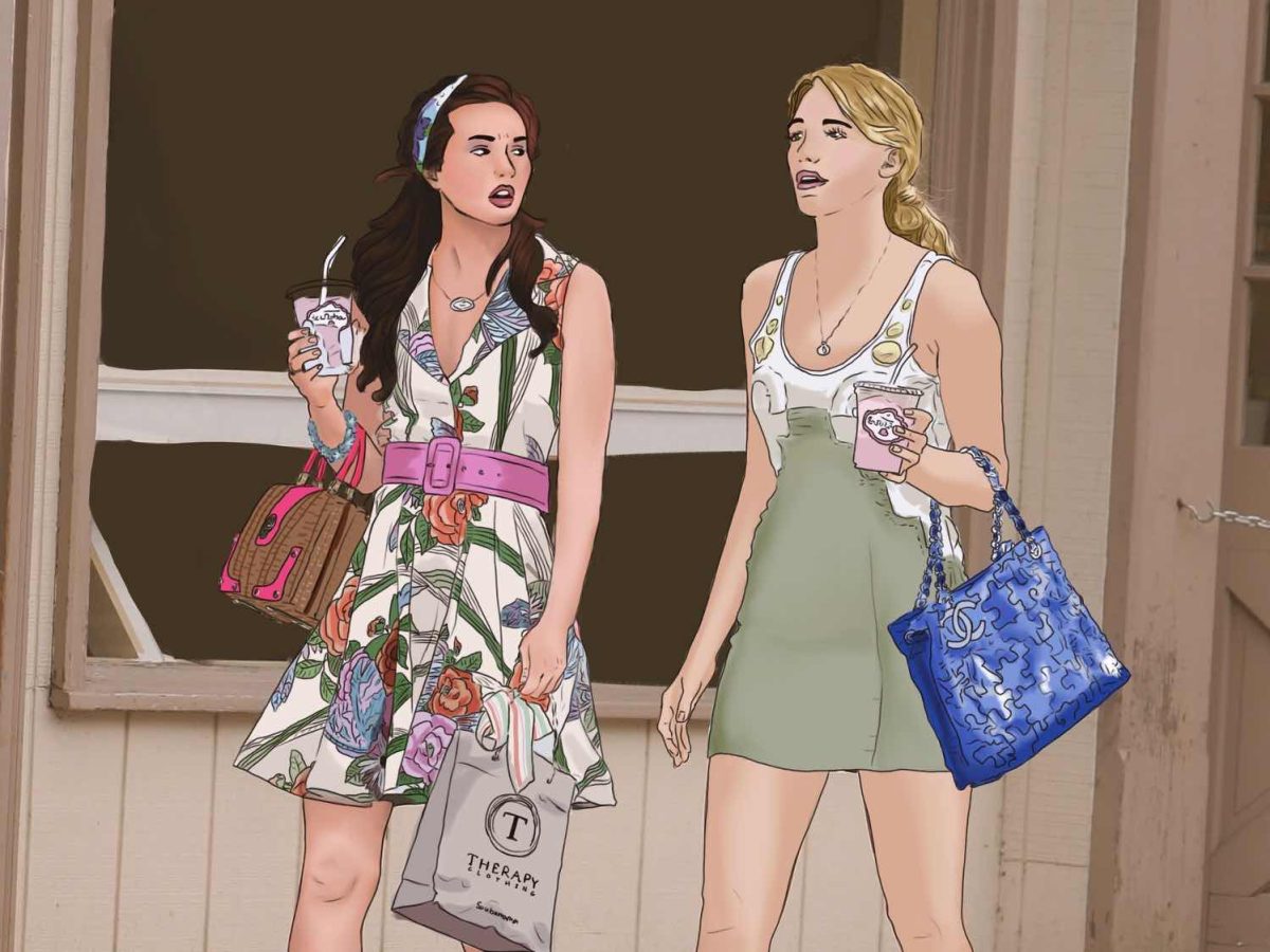 Serena van der Woodsen shopping with Blair Waldorf, one of many iconic scenes in “Gossip Girl.”