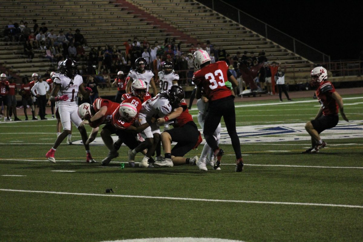 Junior defensive lineman Darius Armstead successfully breaks down the opposition’s number two. He manages to push down the player forcing the play to finish.