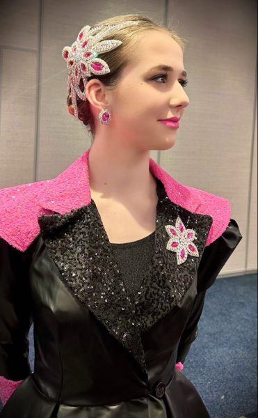 Sophomore Elizabeth Charbonneau prepares to dance in the Macy's Thanksgiving Day Parade. The performance lasted two minutes and took place in Herald Square. 