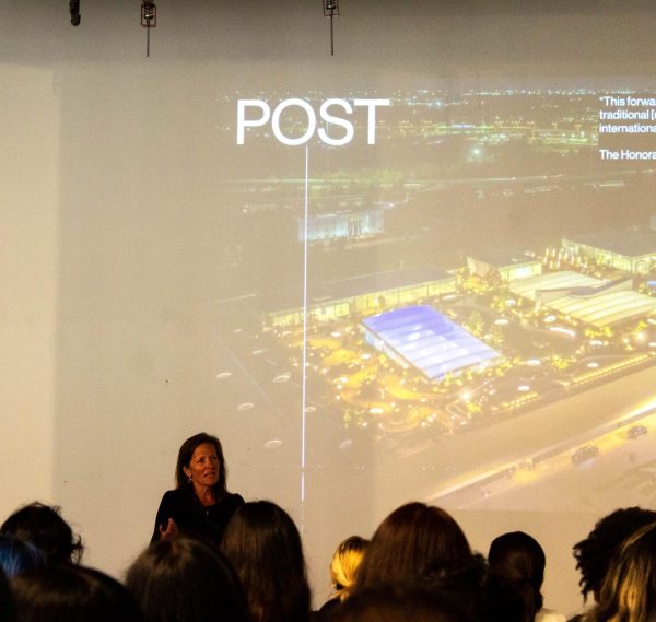 General Manager Meredith Powell starts her presentation about POST Houston. Powell started to work at POST a year and a half ago.