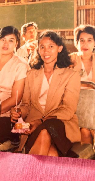Algebra 2 teacher Conchita Bean attends a faculty meeting during her time teaching at San Isidro College. She taught there for six years before transferring to Bukidnon National High School.