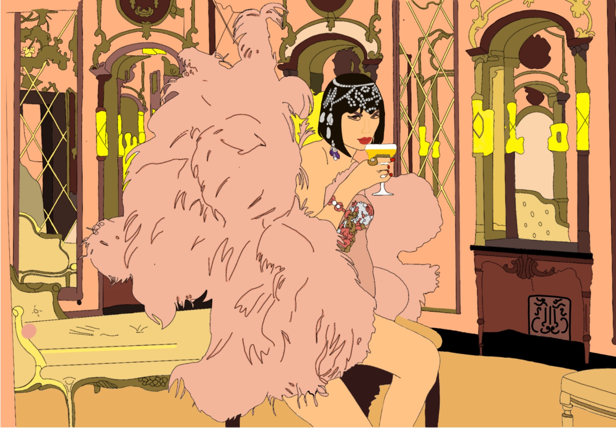 Taylor Swift in her 1920s flapper-like costume, hinting at some Easter eggs for her new album.