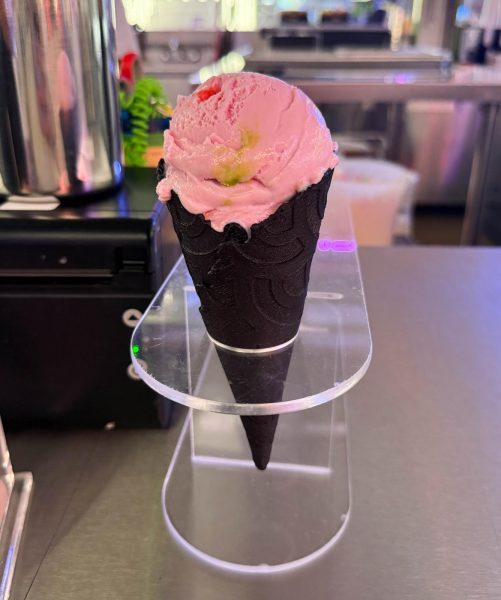 The sweet smell of Unicorn Tracks sits perfectly in its Midnight Vanilla cone at Flower & Cream. My go-to flavor alternates between mint chocolate chip and cotton candy, but when I saw the concoction of cotton candy and lucky charms, I was sold.