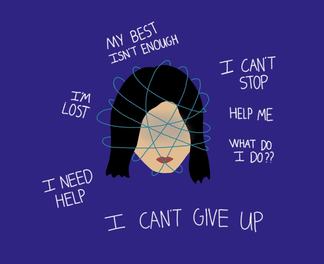 A visual representation of what I feel when I get the compulsion to pull out my hair. It has always felt like an uncontrollable urge triggered by stress.