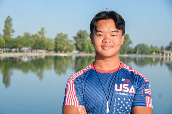 Nguyen takes his first picture in front of a lake after finding out he made the team. This photo was taken at Santa Fe Dam.