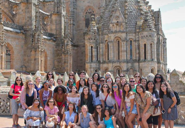 Bauzon poses with his UT cohort in front of Salamanca Cathedral. Bauzon visited Salamanca, Spain in 2017.