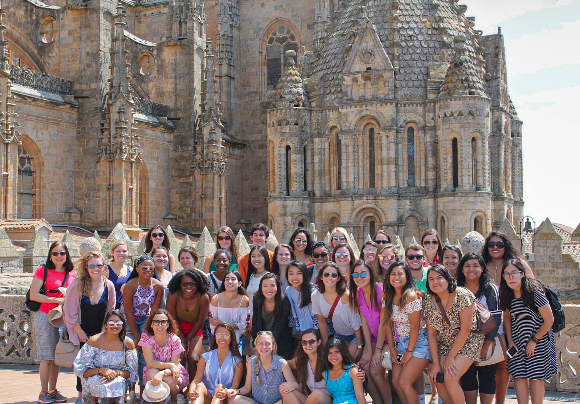 Bauzon poses with his UT cohort in front of Salamanca Cathedral. Bauzon visited Salamanca, Spain in 2017.
