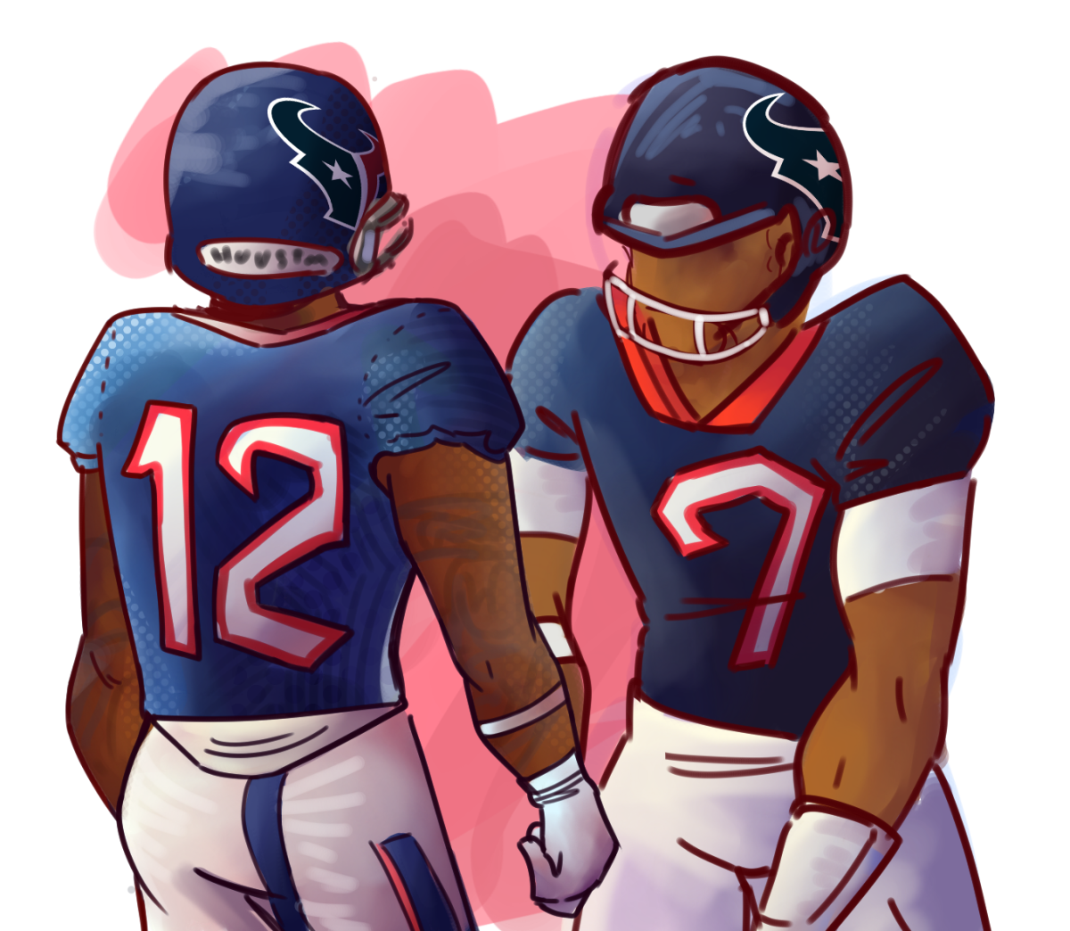 Quarterback C.J. Stroud and wide receiver Nico Collins celebrate a touchdown together. The pair were instrumental in the Texans’ playoff run last year.