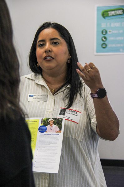 UCLA Undergraduate Admissions Assistant Director Nicole Villanueva discusses the admissions process. Villanueva said that UCLA doesn’t consider SAT or ACT scores in students’ applications.