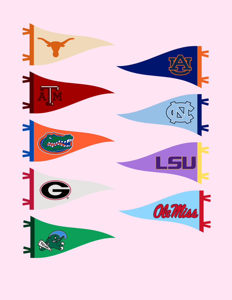 A collection of pennants for the schools I have applied to. 