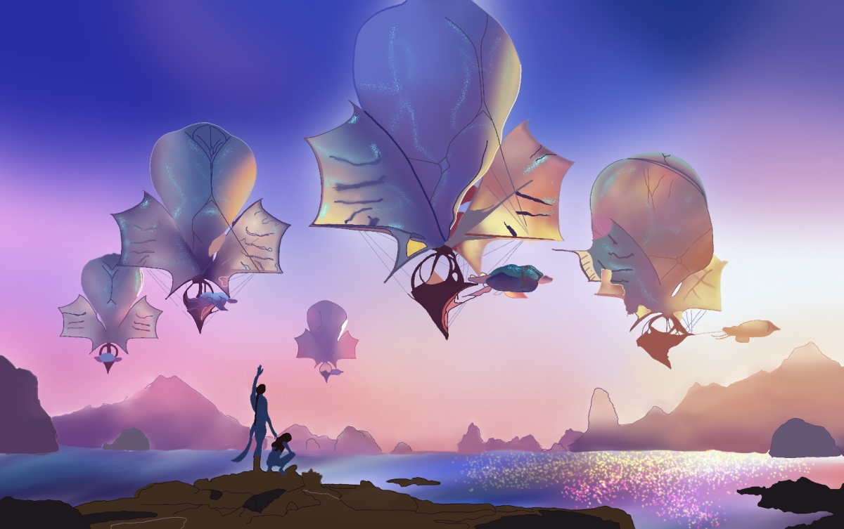 The Windtraders’ (officially the Tlalim clan) ships fly toward their next destination. They are later attacked by the Ash people in a brutal fight that left many dead.