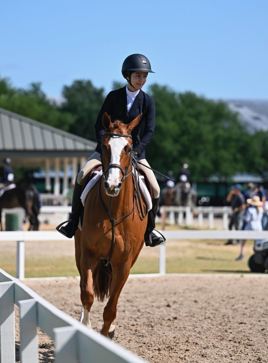 Chambers and Bella compete in the flat class of the Pin Oak Charity Horse Show. Chambers won second place out of 40 people.
