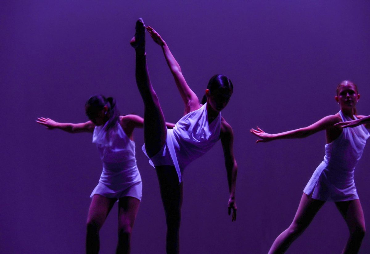 Senior and Major Vivienne Chen performs a tilt kick to the song “Smoke Signals” by Phoebe Bridgers. The dance was choreographed by the entire officer team and was performed in the student choreography section of the Dance Montage performance. 