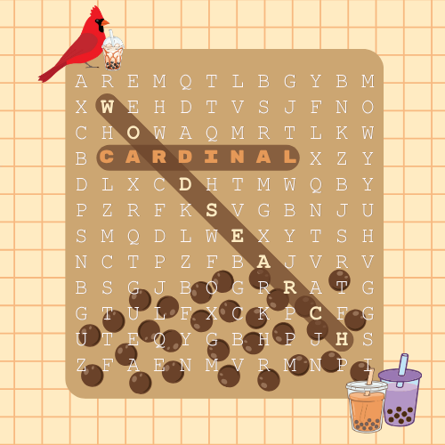 Cardinal Word Search: National Boba Day