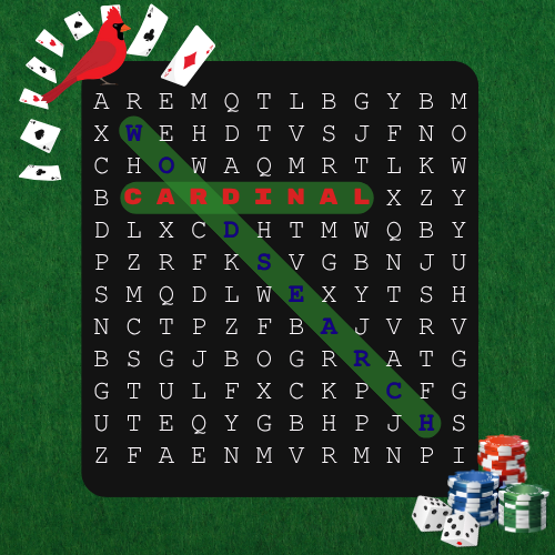 Cardinal Word Search: National Poker Day