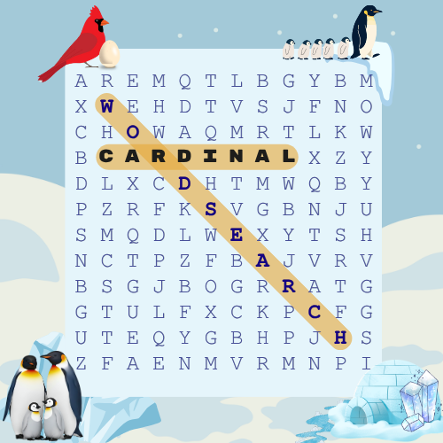 Cardinal Word Search: World Penguin Day