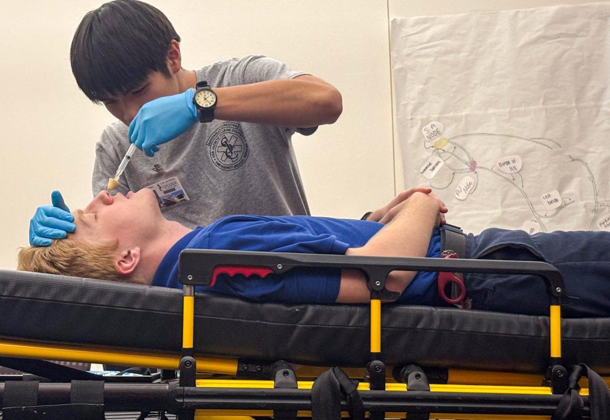 Nguyen practices administering intranasal narcan, a drug to reverse the effects of opioid overdoses, to Wargo. According to Nguyen, “patients tend to become very aggressive as the drug ruins their high.”